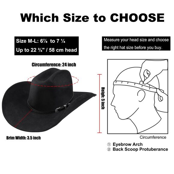 4616 Classic Western Suede Cowboy Hat For Men\'s Women\'s,wide Brim Felt main image 7